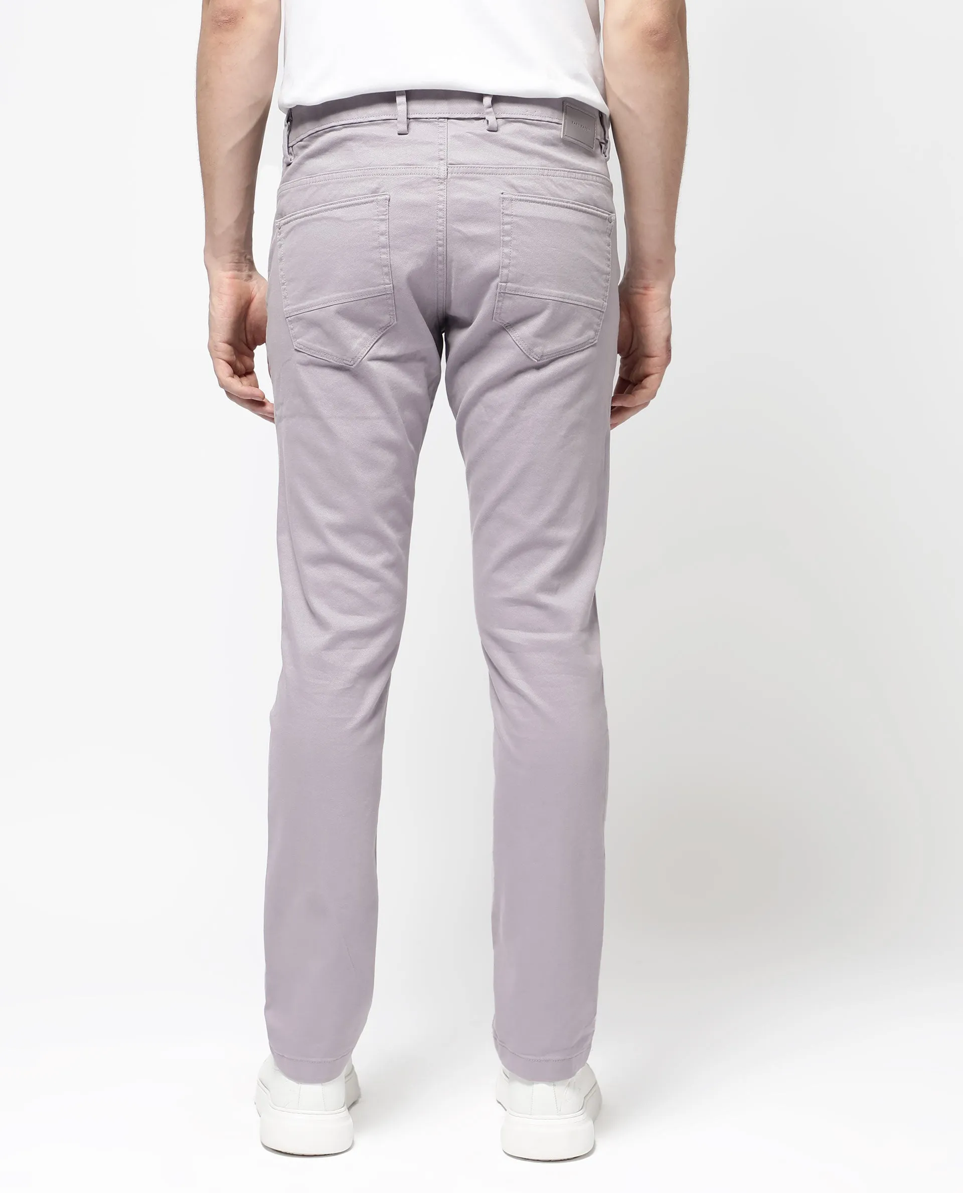 Rare Rabbit Men's Spoke - 24 Pastel Purple Cotton Linen Solid Trousers