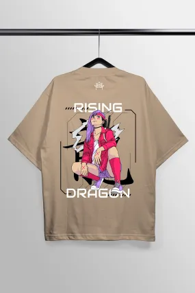 Rising Dragon Peach Oversized Tee