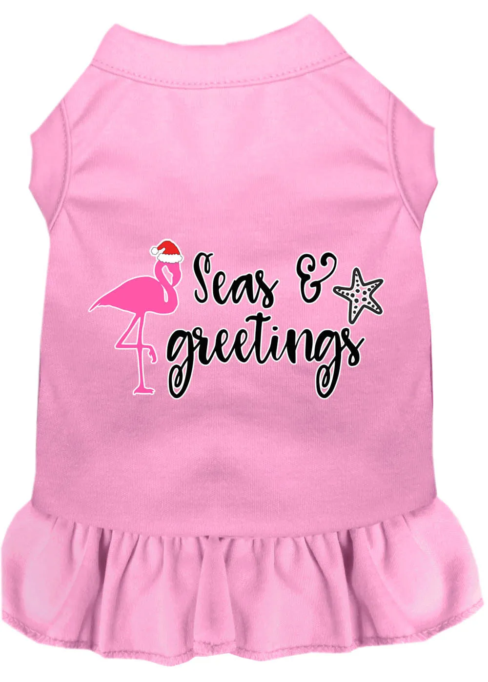 Seas And Greetings Screen Print Dog Dress Light Pink Xxxl