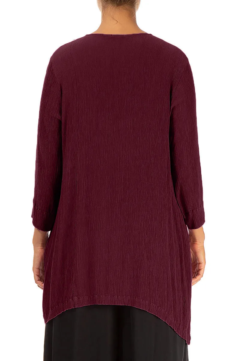 Side Pocket Merlot Silk Viscose Tunic