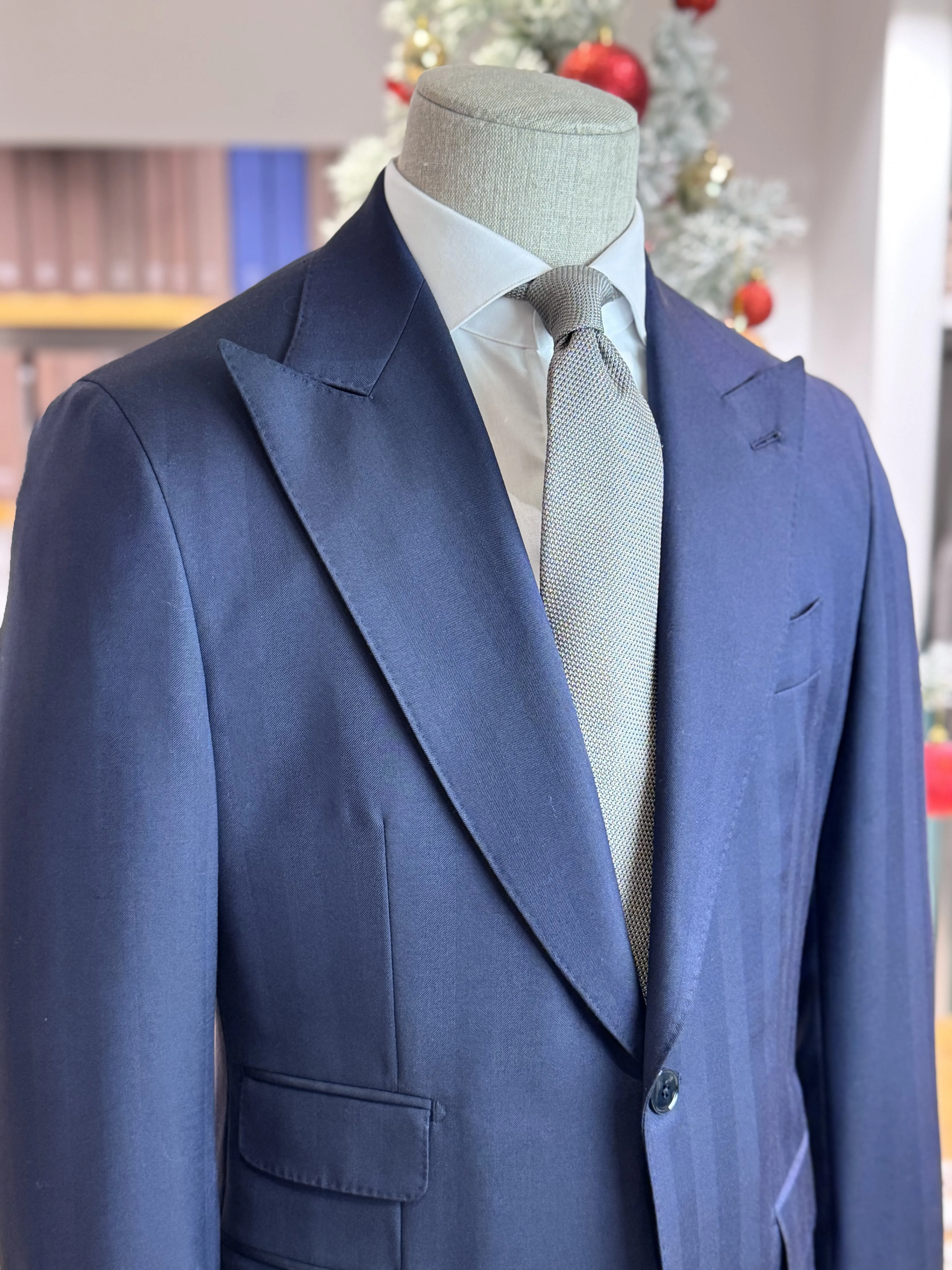 Suit Herringbone - Navy