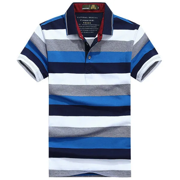 Summer Stripes Casual Cotton Polo Shirt