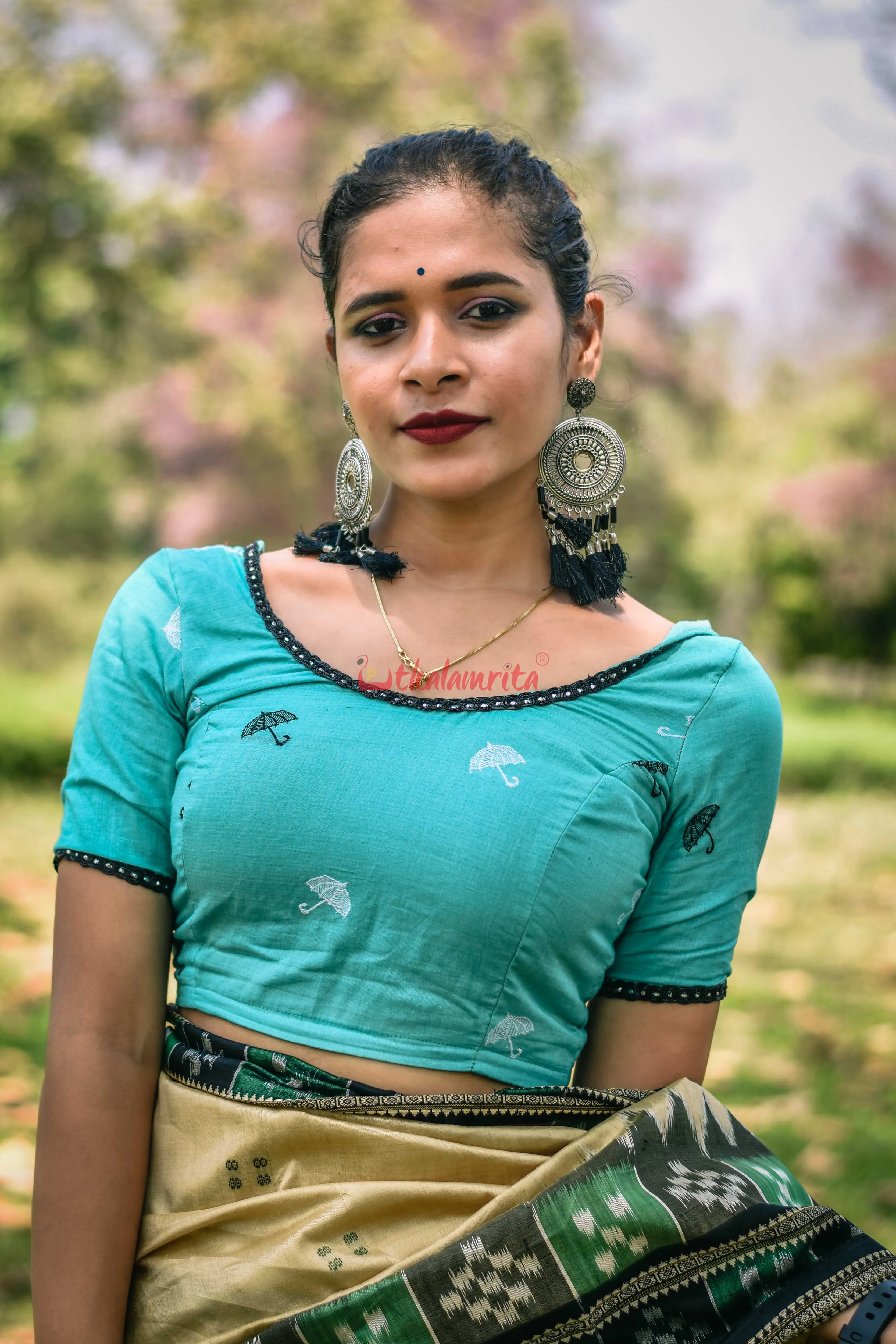 Teal Umbrella (Blouse)