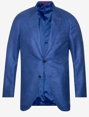 Tela Matt Wool Silk Linen Sports Jacket Blue