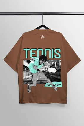 Tennis Brown Oversized Tee