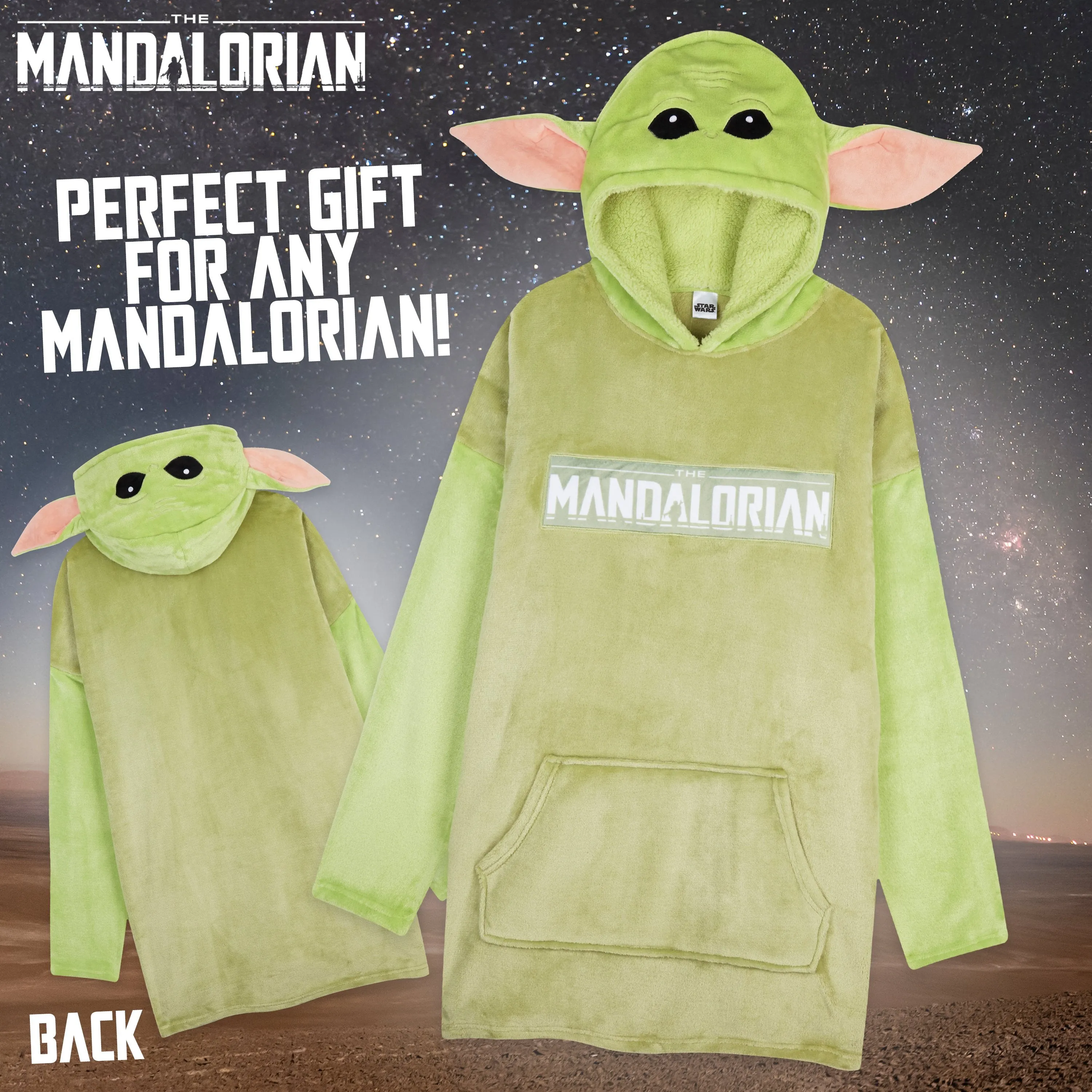 The Mandalorian Hoodies for Men, Baby Yoda Oversized Hoodie Blanket Green