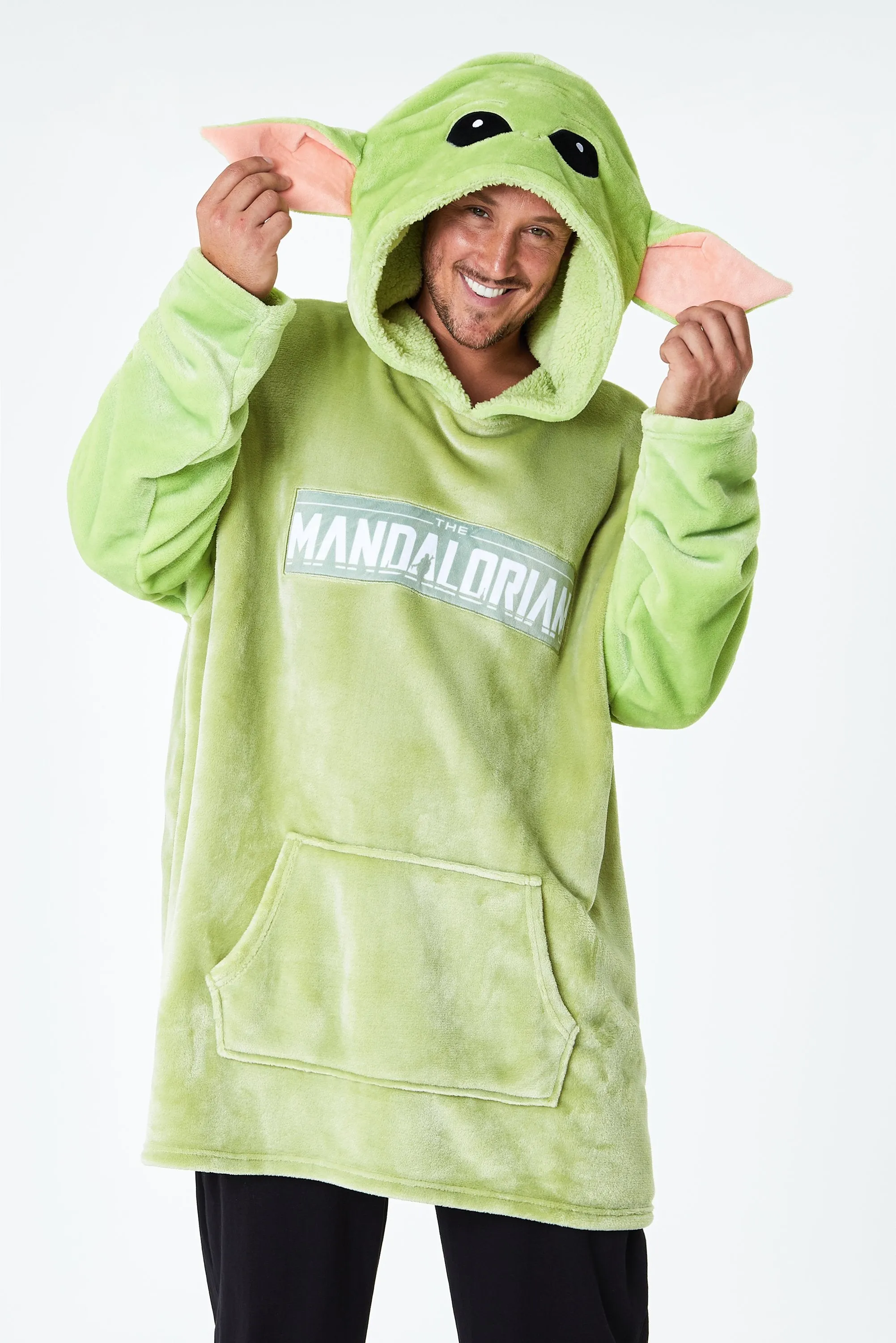 The Mandalorian Hoodies for Men, Baby Yoda Oversized Hoodie Blanket Green