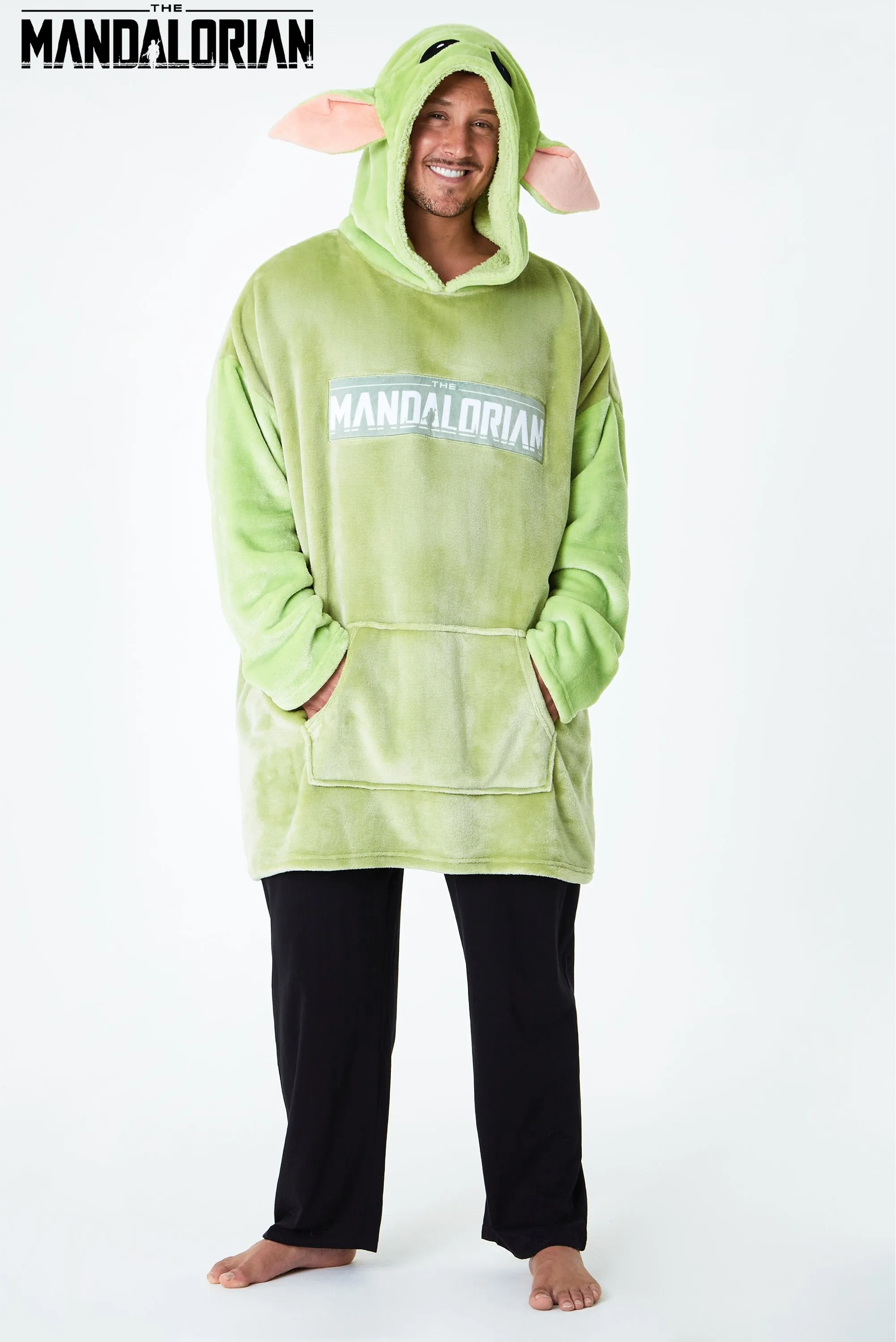 The Mandalorian Hoodies for Men, Baby Yoda Oversized Hoodie Blanket Green