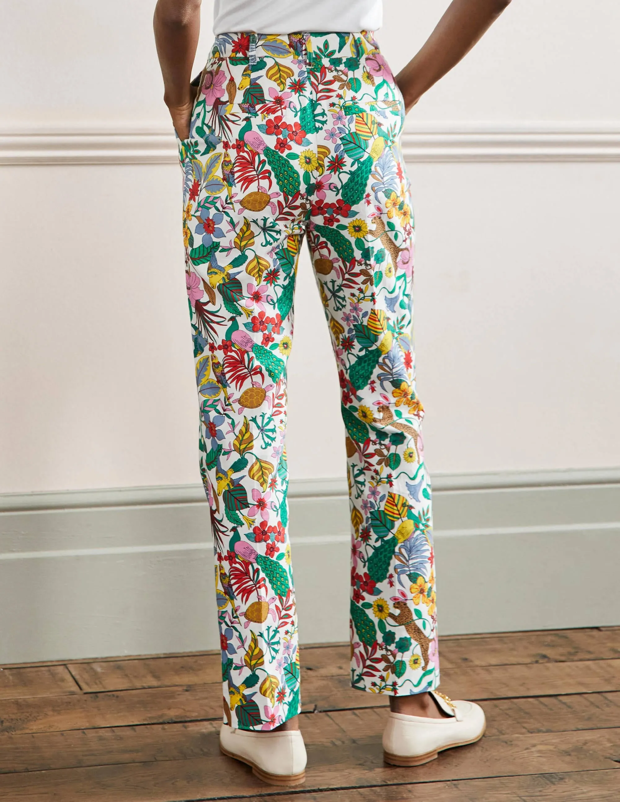 Thea Linen Tailored Trouser-Multi, Exotic Paradise