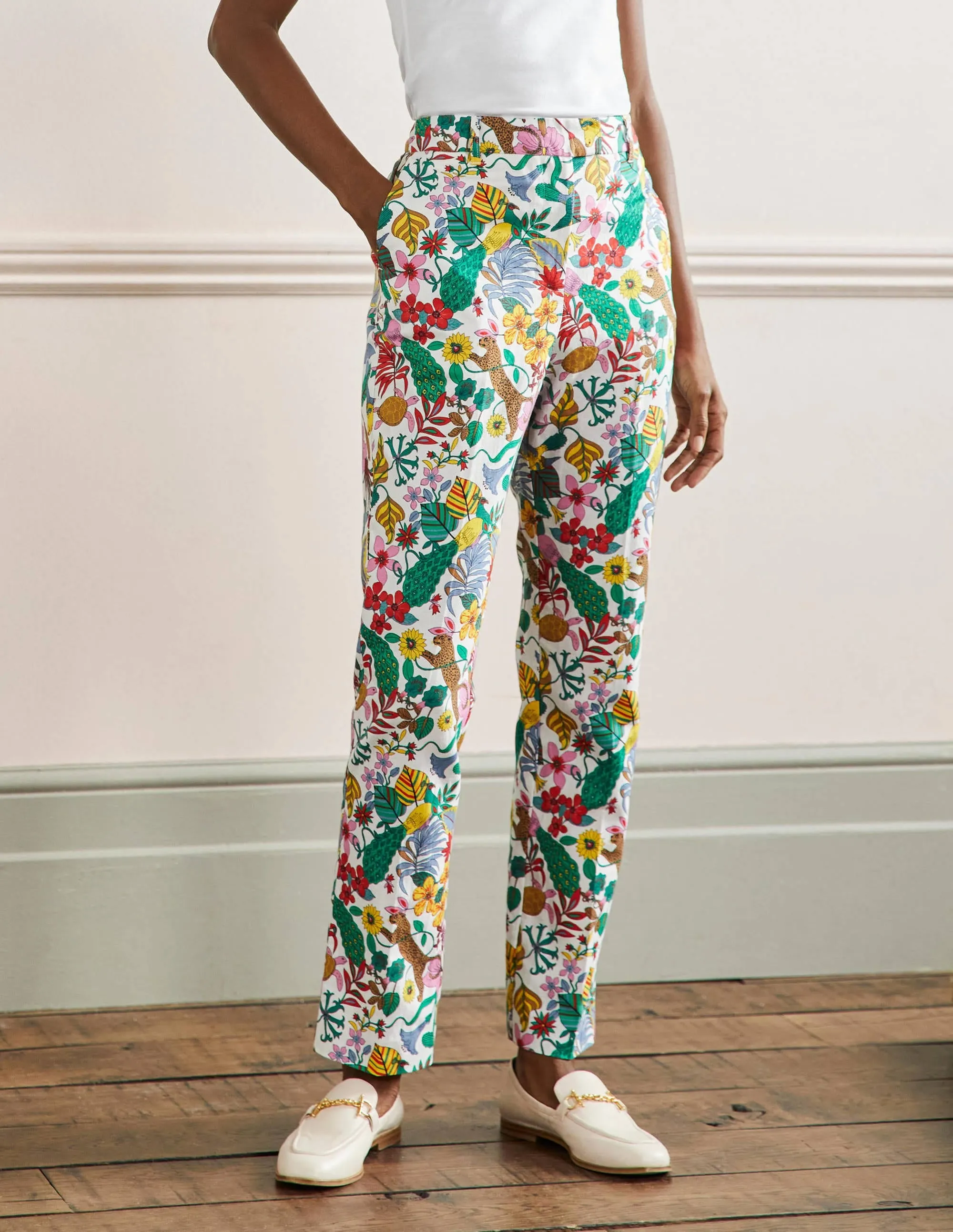 Thea Linen Tailored Trouser-Multi, Exotic Paradise