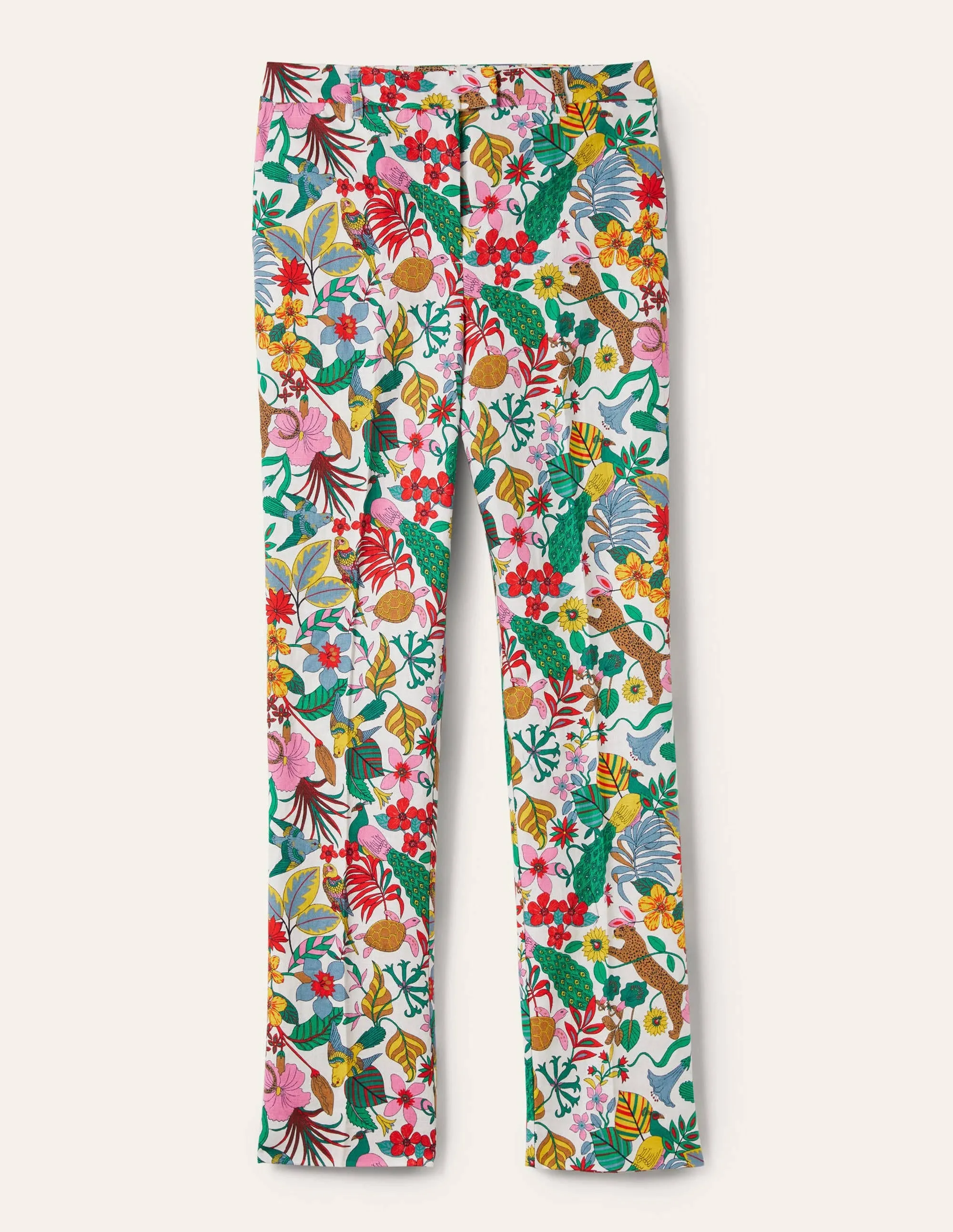 Thea Linen Tailored Trouser-Multi, Exotic Paradise