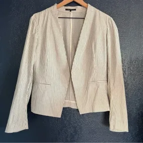 Theory Pinstripe Open Front Lanai Canvas Blazer