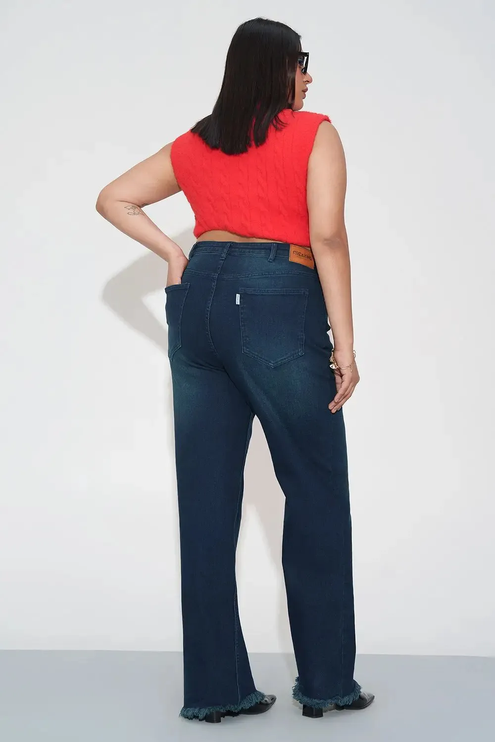 Tinted Teal Curve Straight fit Jeans