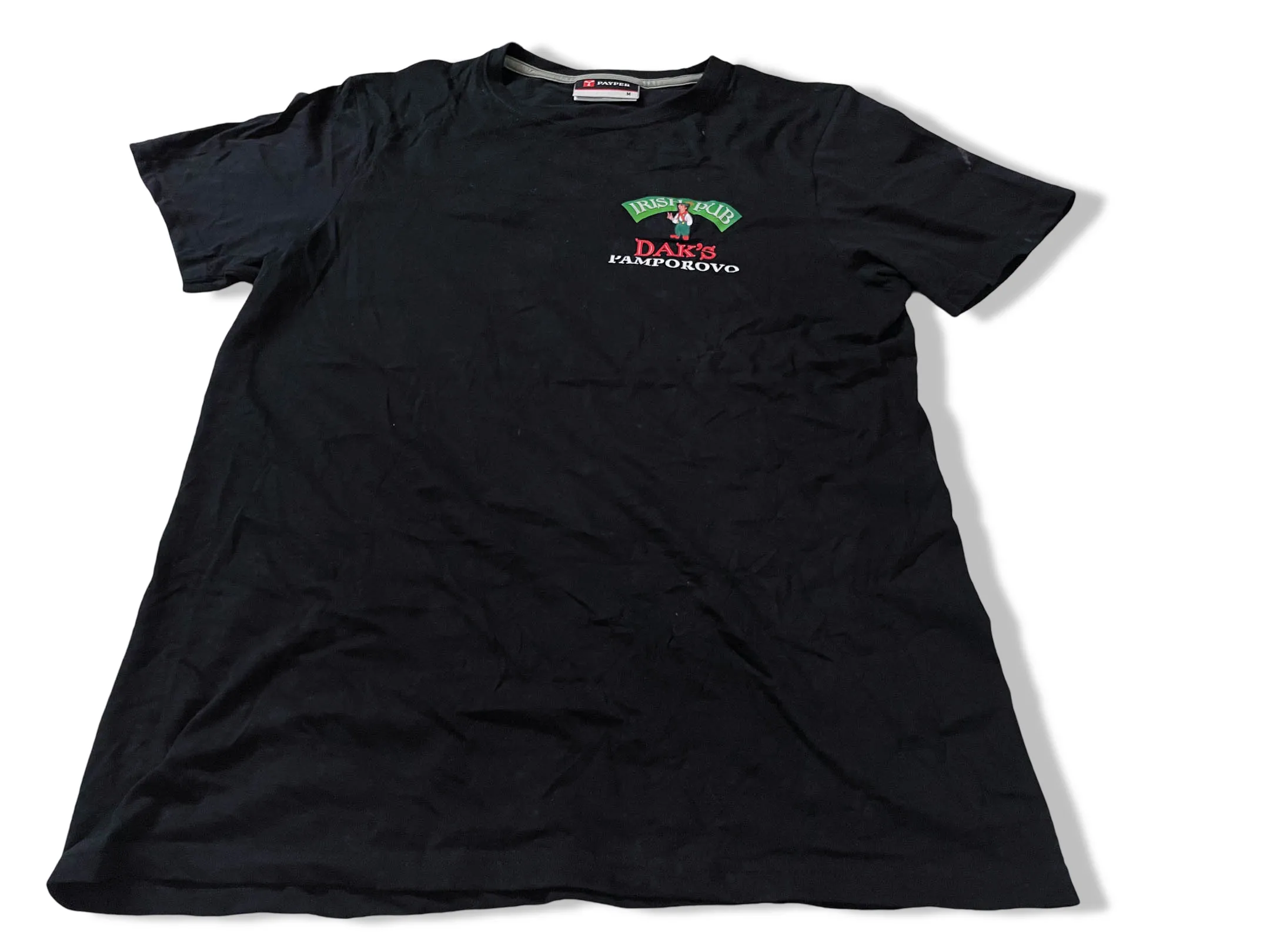 Vintage Men's Payper Irish pubs graphics black tees in M|L 29 W20| SKU 4150