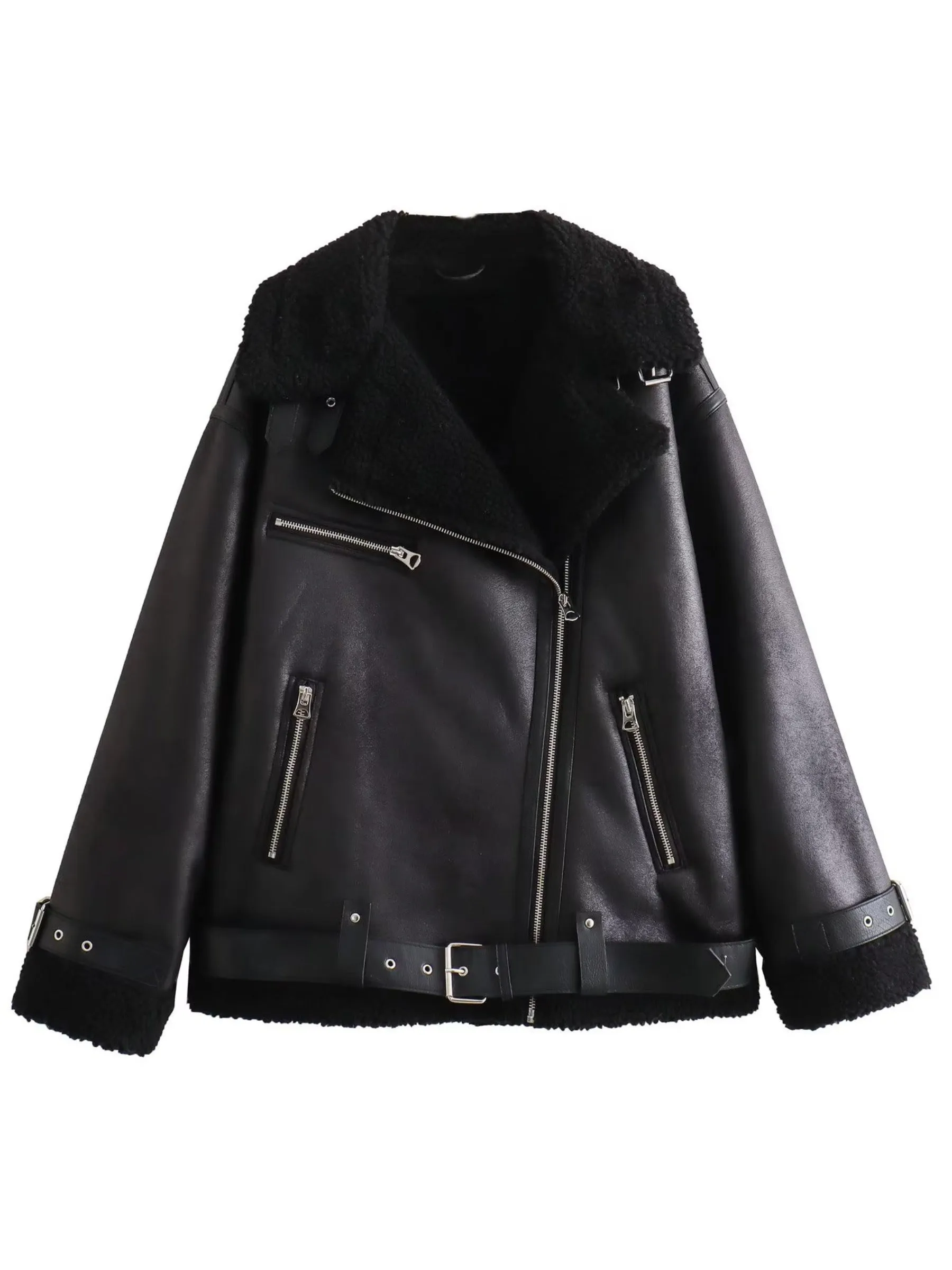 Viviane Faux Leather Oversize Jacket