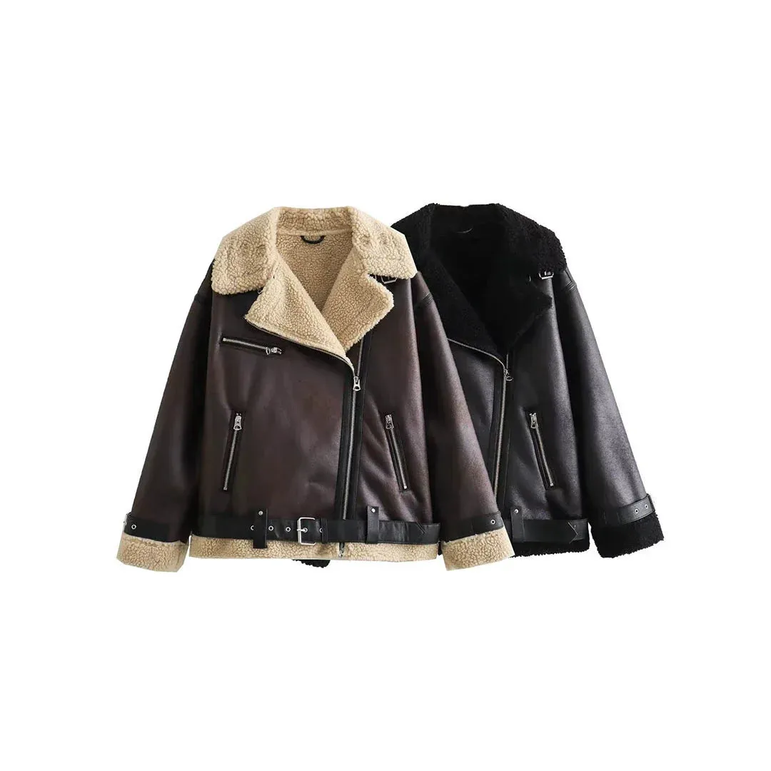 Viviane Faux Leather Oversize Jacket