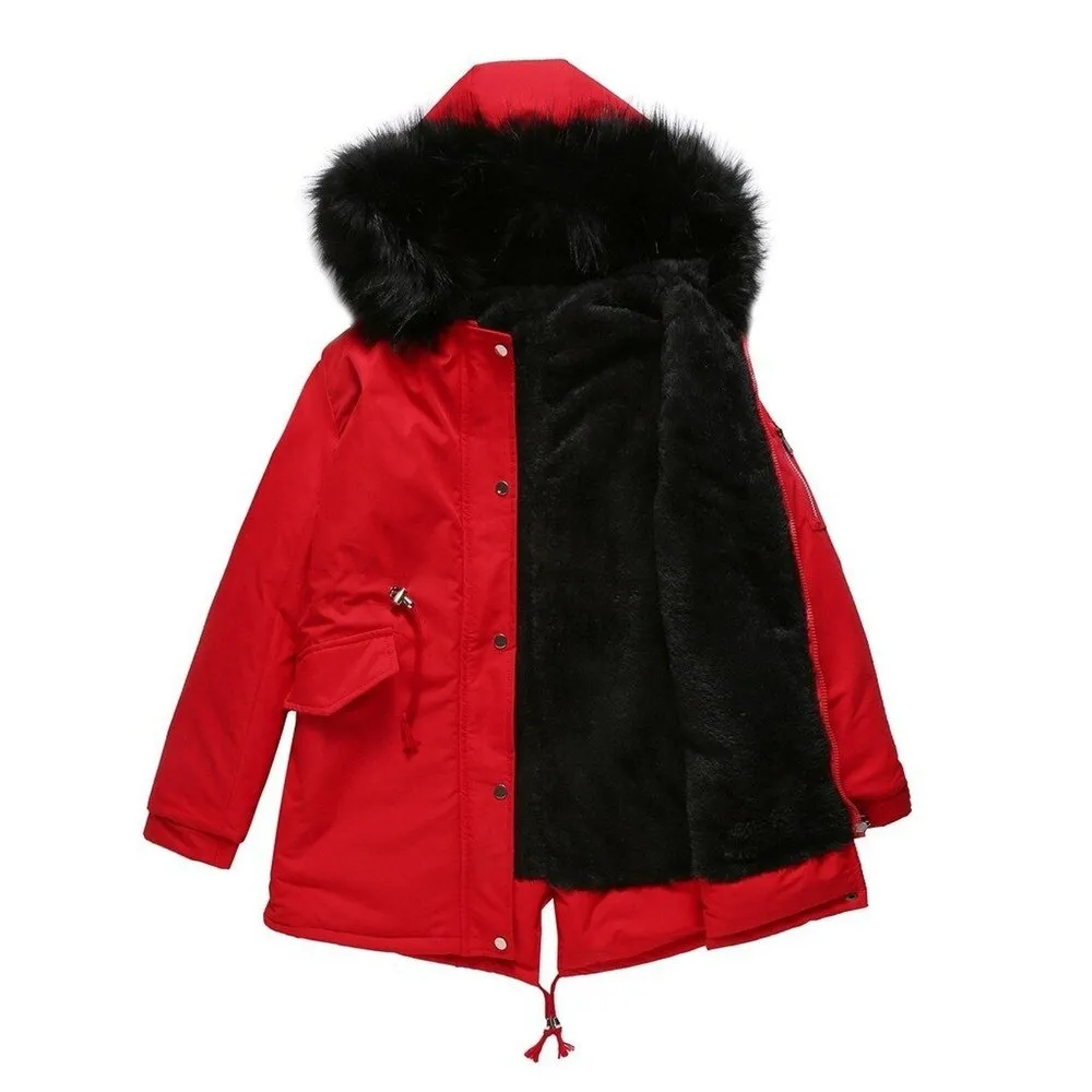 Warm Hooded Velvet Padded Winter Jacket