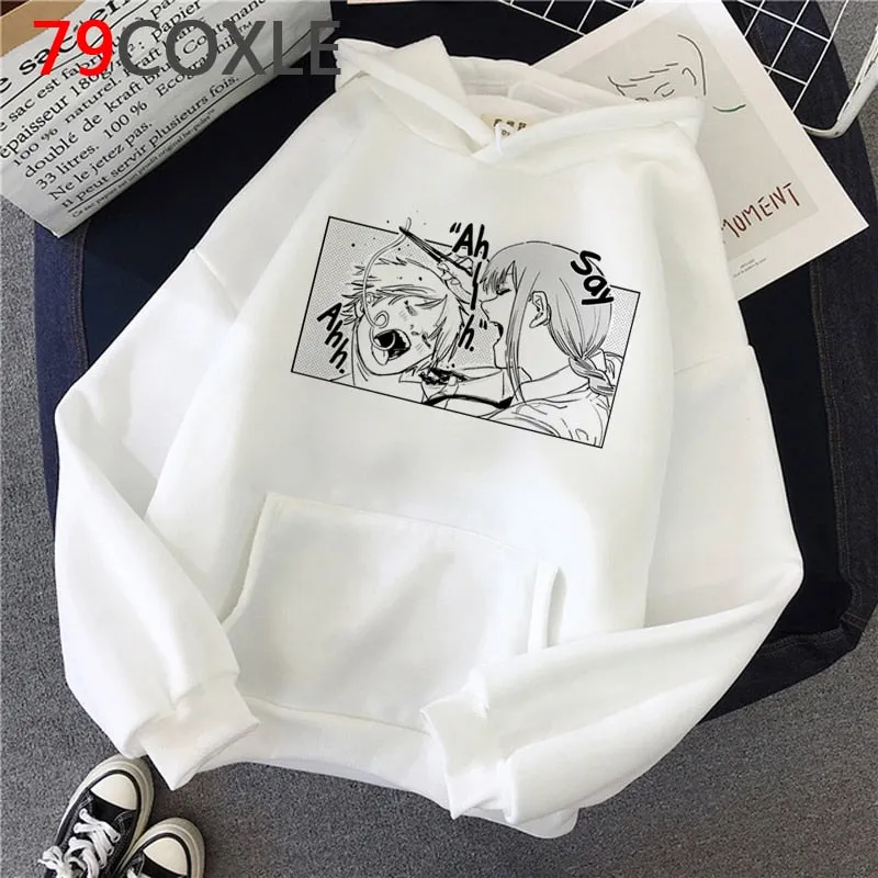 White Graphic Hoodies Set-1 Chainsaw Man (Variants Available)