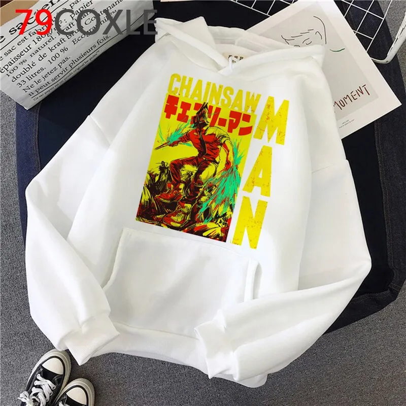 White Graphic Hoodies Set-1 Chainsaw Man (Variants Available)