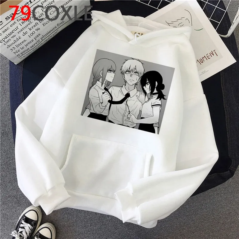 White Graphic Hoodies Set-1 Chainsaw Man (Variants Available)