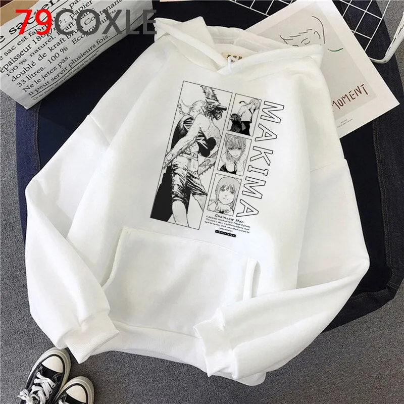 White Graphic Hoodies Set-1 Chainsaw Man (Variants Available)