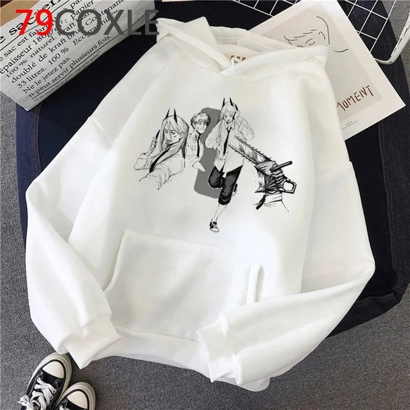 White Graphic Hoodies Set-1 Chainsaw Man (Variants Available)