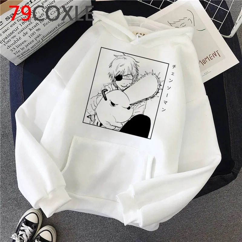 White Graphic Hoodies Set-1 Chainsaw Man (Variants Available)