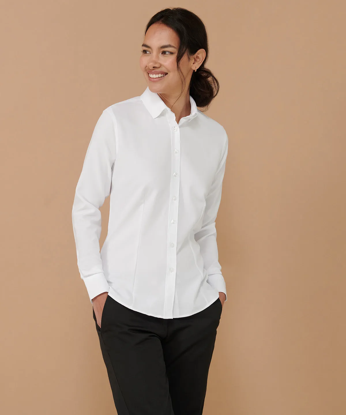 White - Women's wicking antibacterial long sleeve shirt