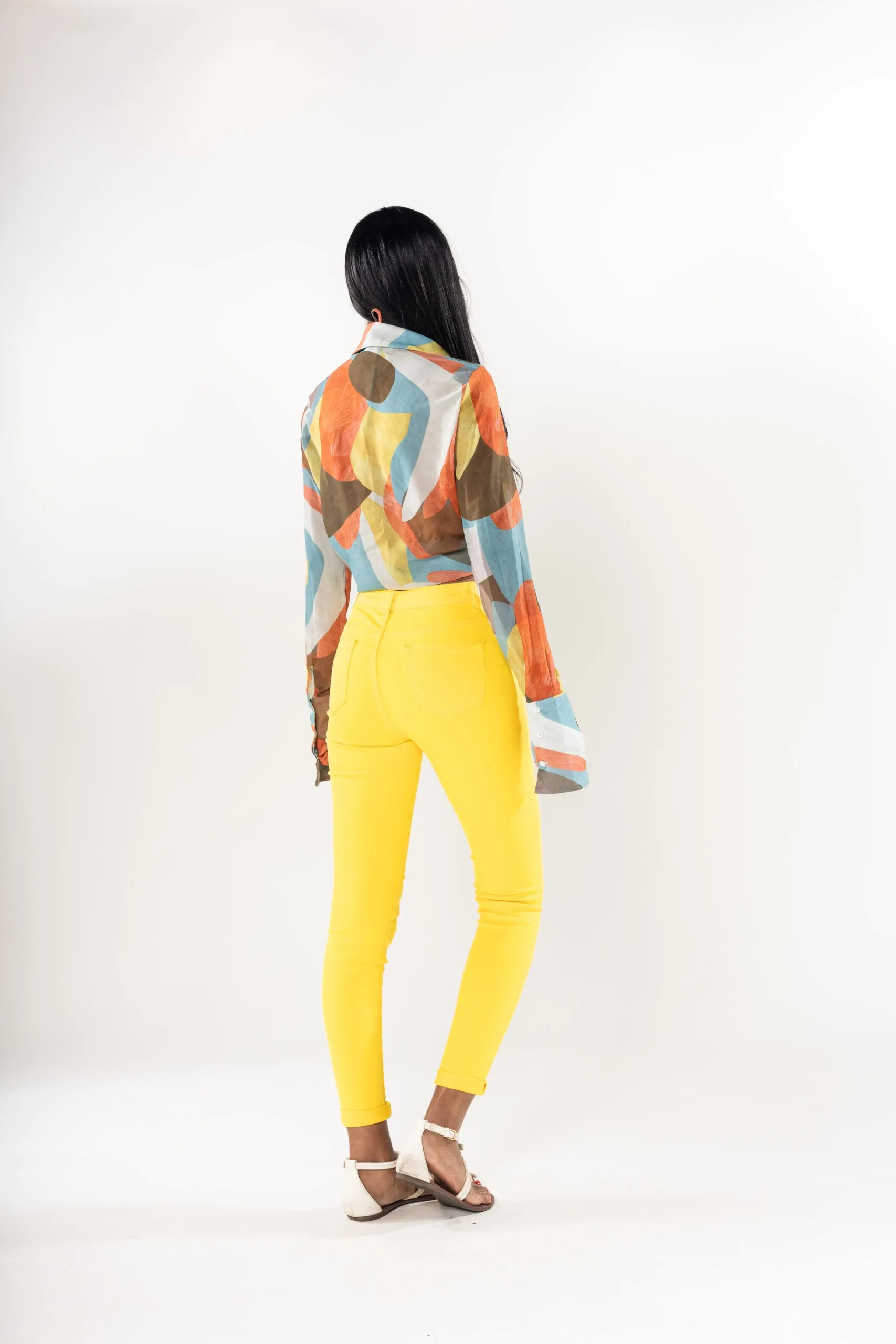 Wholesale Sunshine Yellow High Waist Classic Jeans