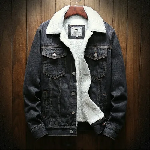 Winter Jean Jackets Men Warm Denim Coats Fashion Cowboy Outerwear Men