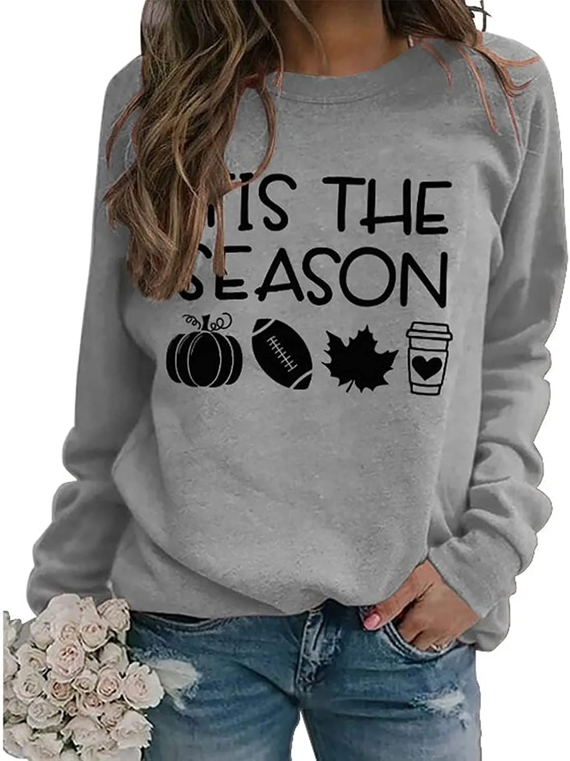 Women Tis The Season Shirt Football Pumpkin Sweatshirt