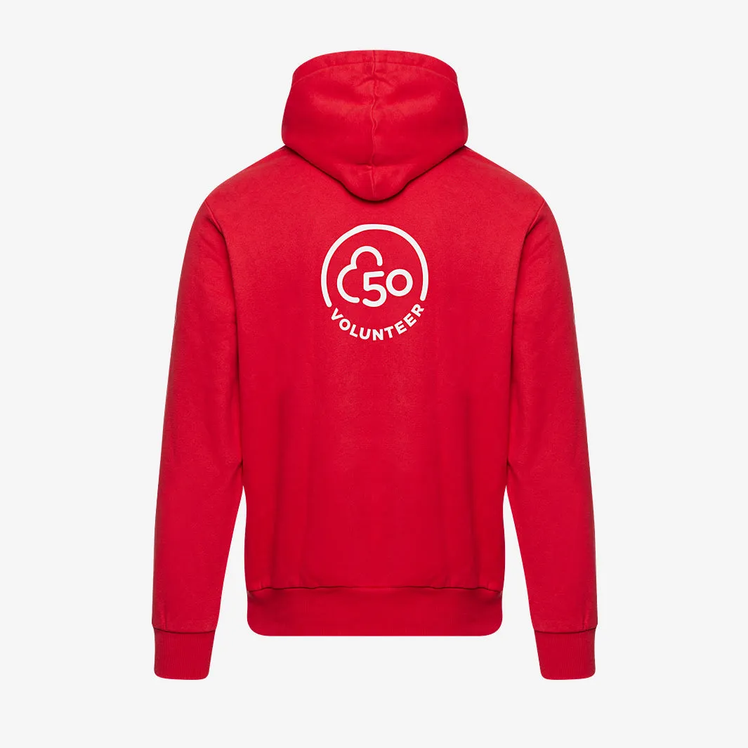 Women's volunteer red 50 hoodie