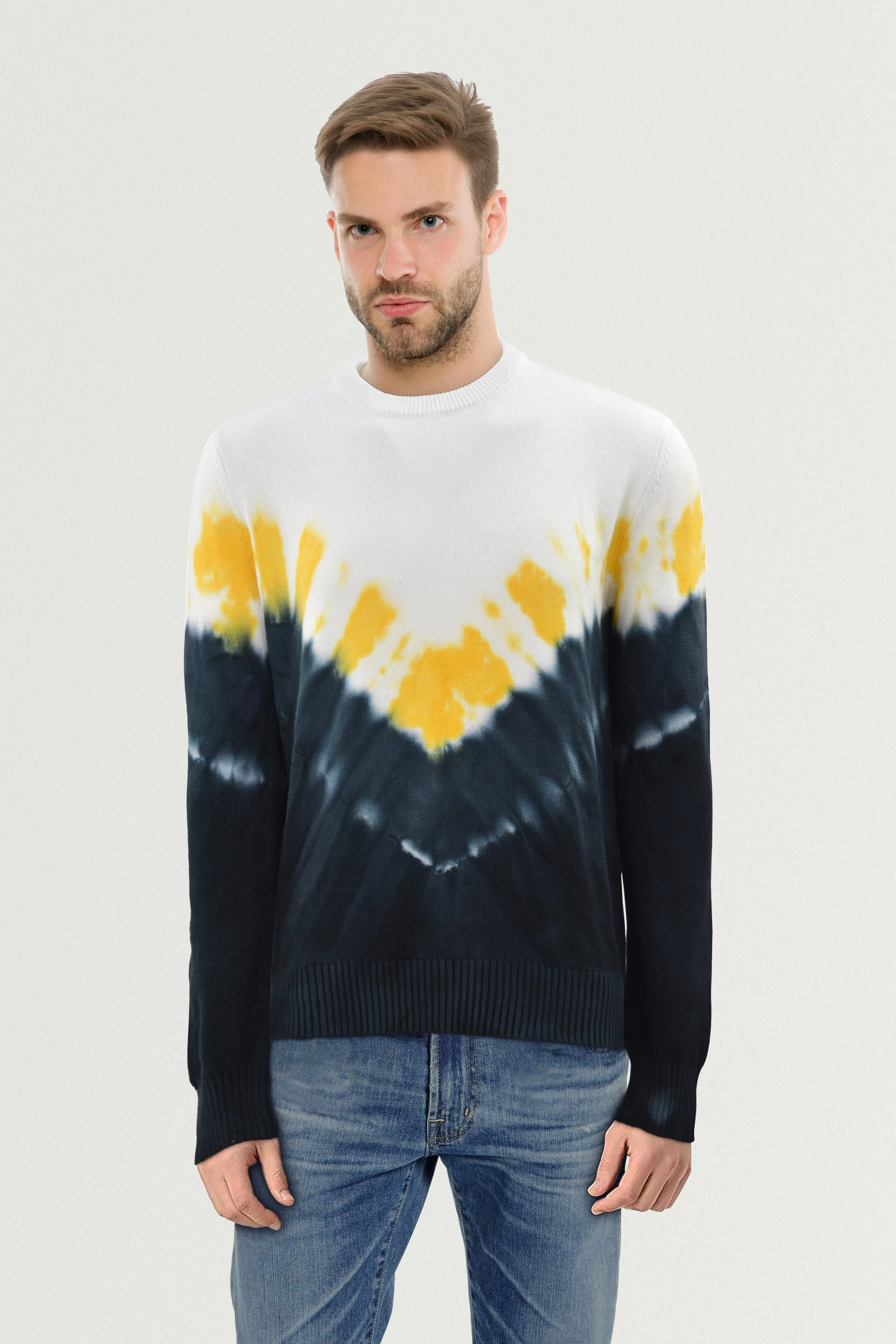 X RAY Men's Pullover Crewneck Tie Dye Fashion Sweater