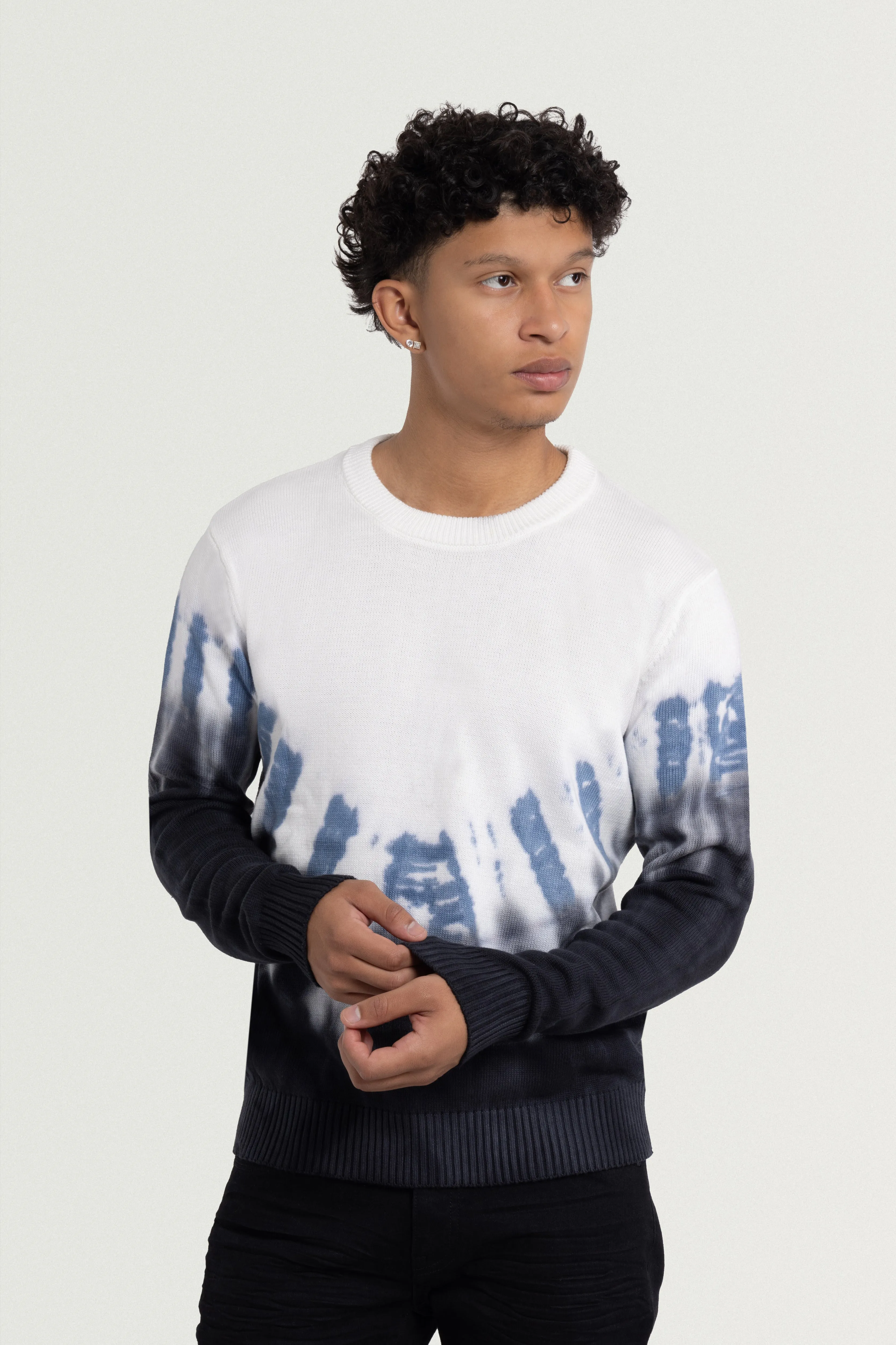 X RAY Men's Pullover Crewneck Tie Dye Fashion Sweater